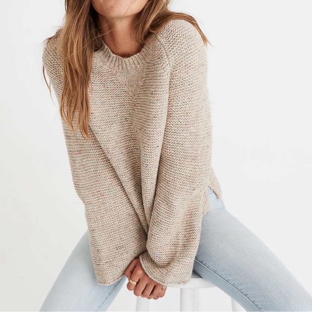 Madewell Tan Speckled Sweater